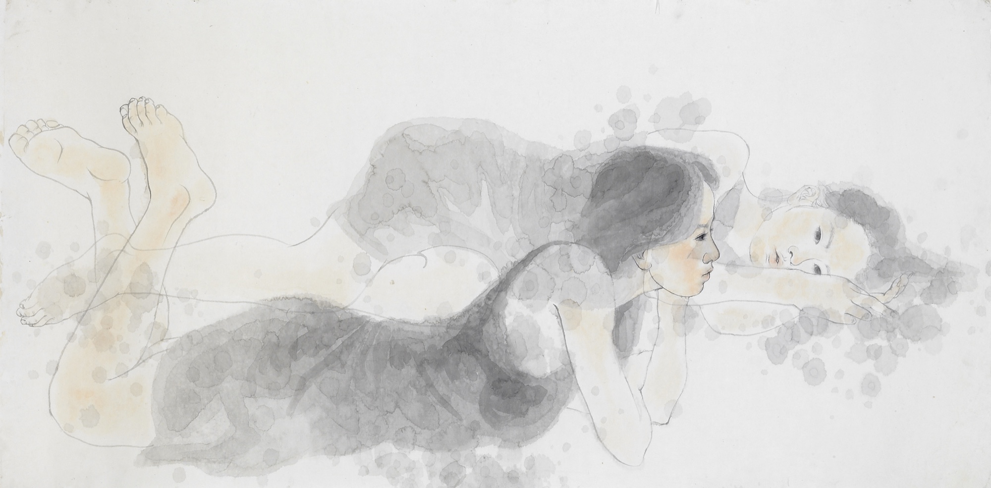 김현정, 생각이 모여 나를 이루다, 2008, 한지 위에 수묵담채, 131x167cm