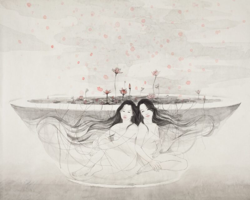 김현정, 自器에서 피어나다, 2012, 한지위에 수묵과 담채, 128x180cm